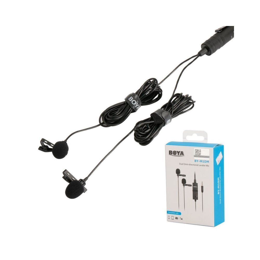 BOYA BY-M1DM DUAL OMNI-DIRECTIONAL LAVALIER MIC