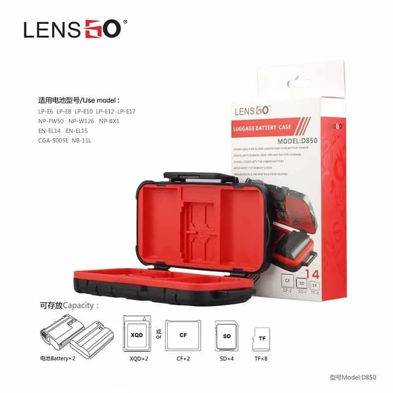 LENSGO Case For Battery and Memory Cards