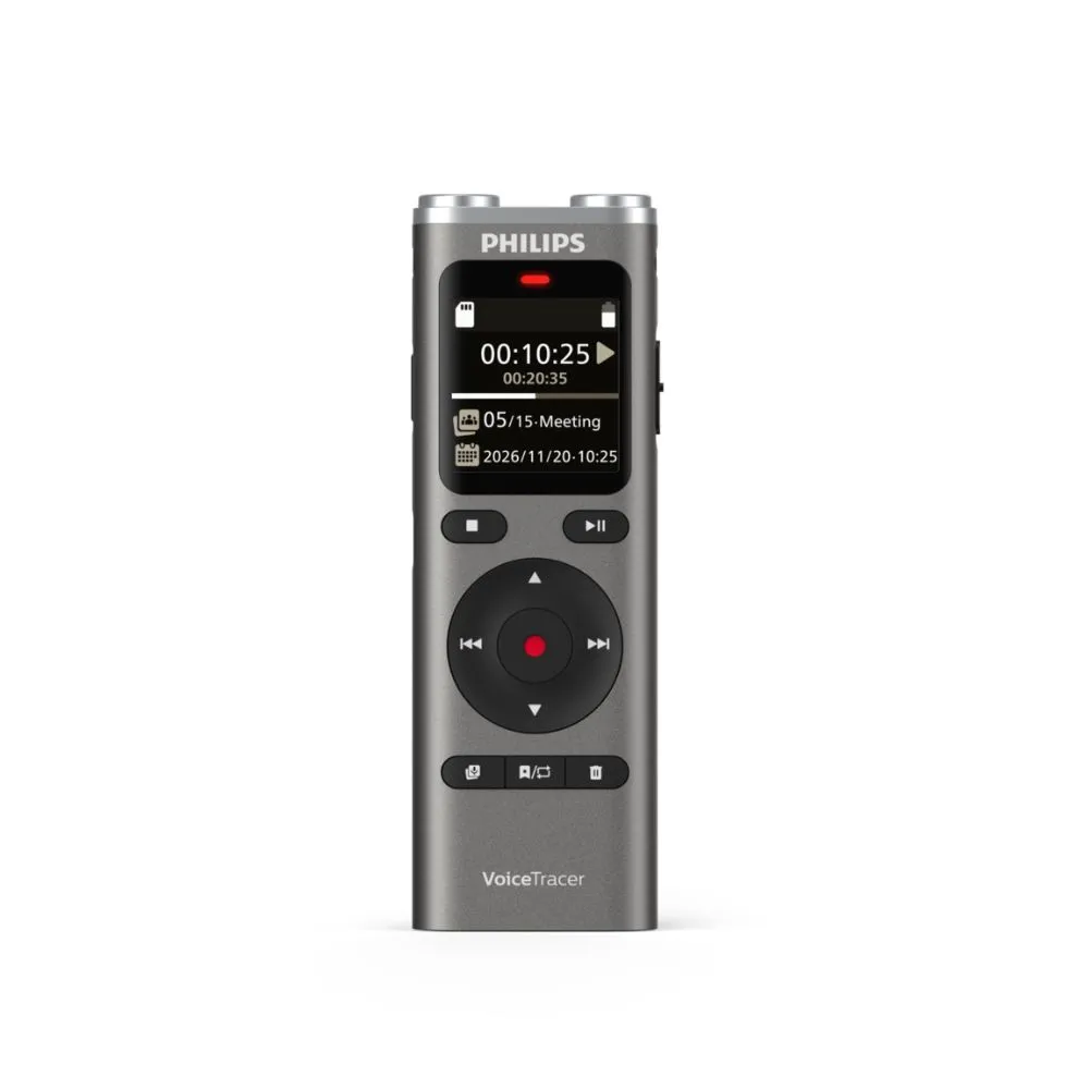 Philips VoiceTracer DVT2075 Digital Stereo Recorder | 8GB Memory | Rechargeable Battery