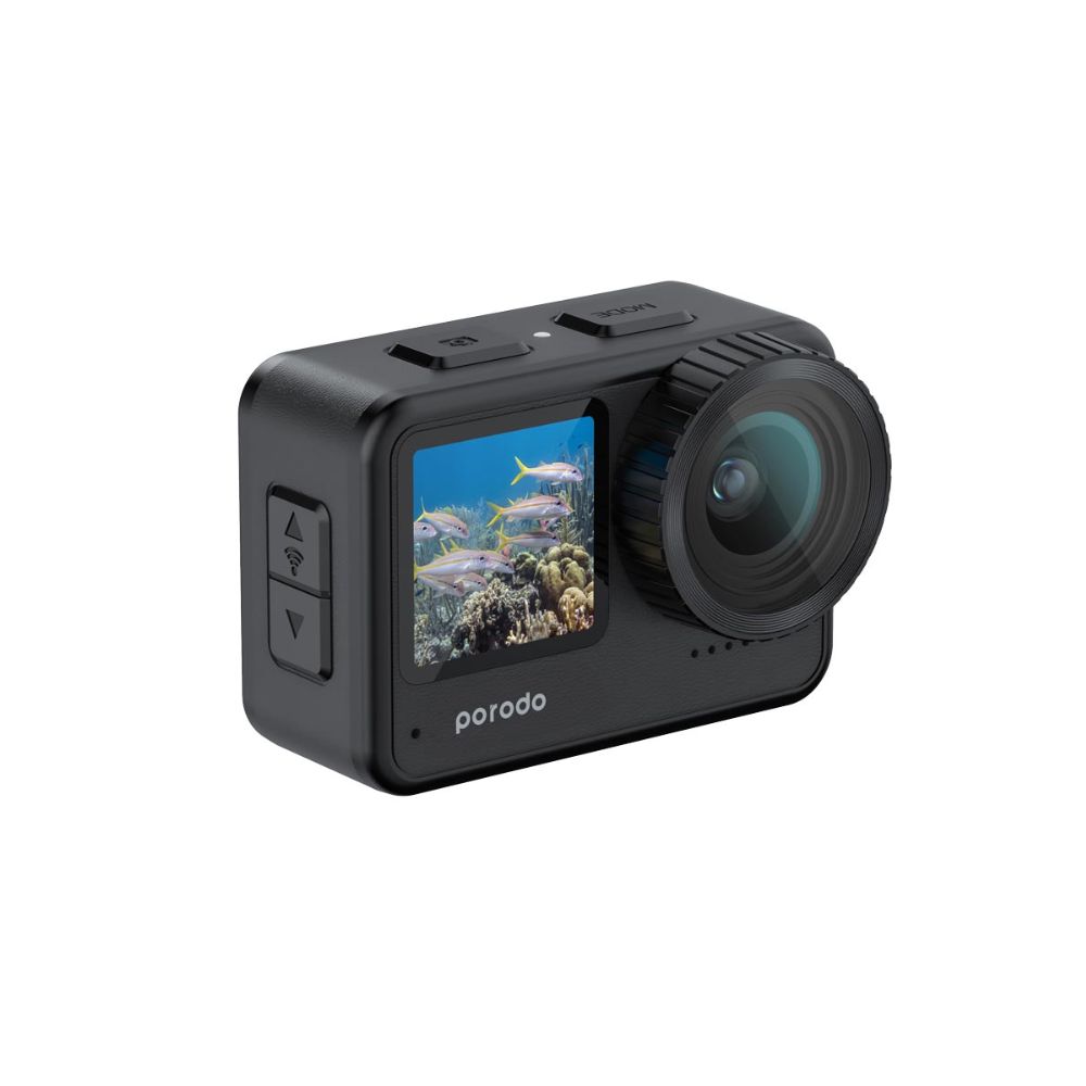 Porodo Action Camera Lifestyle Fully Waterproof UHD Dual Display With Video Stabilisation
