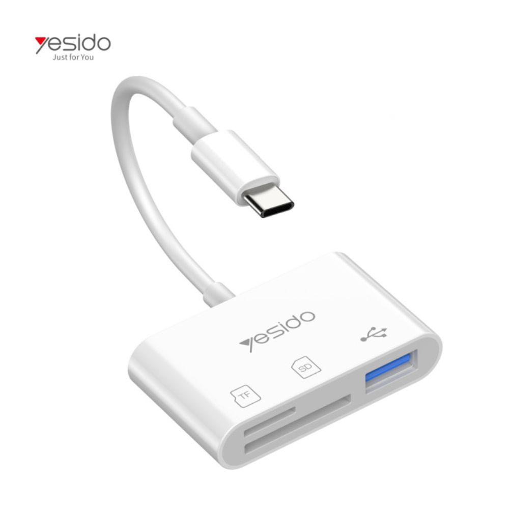 Yesido GS16 High Quality Type-C To USB 3.0 TF SD Card Slot & PD Quick Charge OTG Adapter